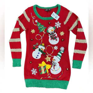 NWT Christmas Sweater Women’s Size Small Holiday Party Festive Sequins Bells